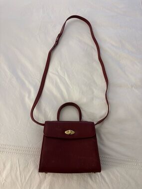 Vintage Coach Classic Structured Women’s Top Handle Crossbody Bag in Burgundy